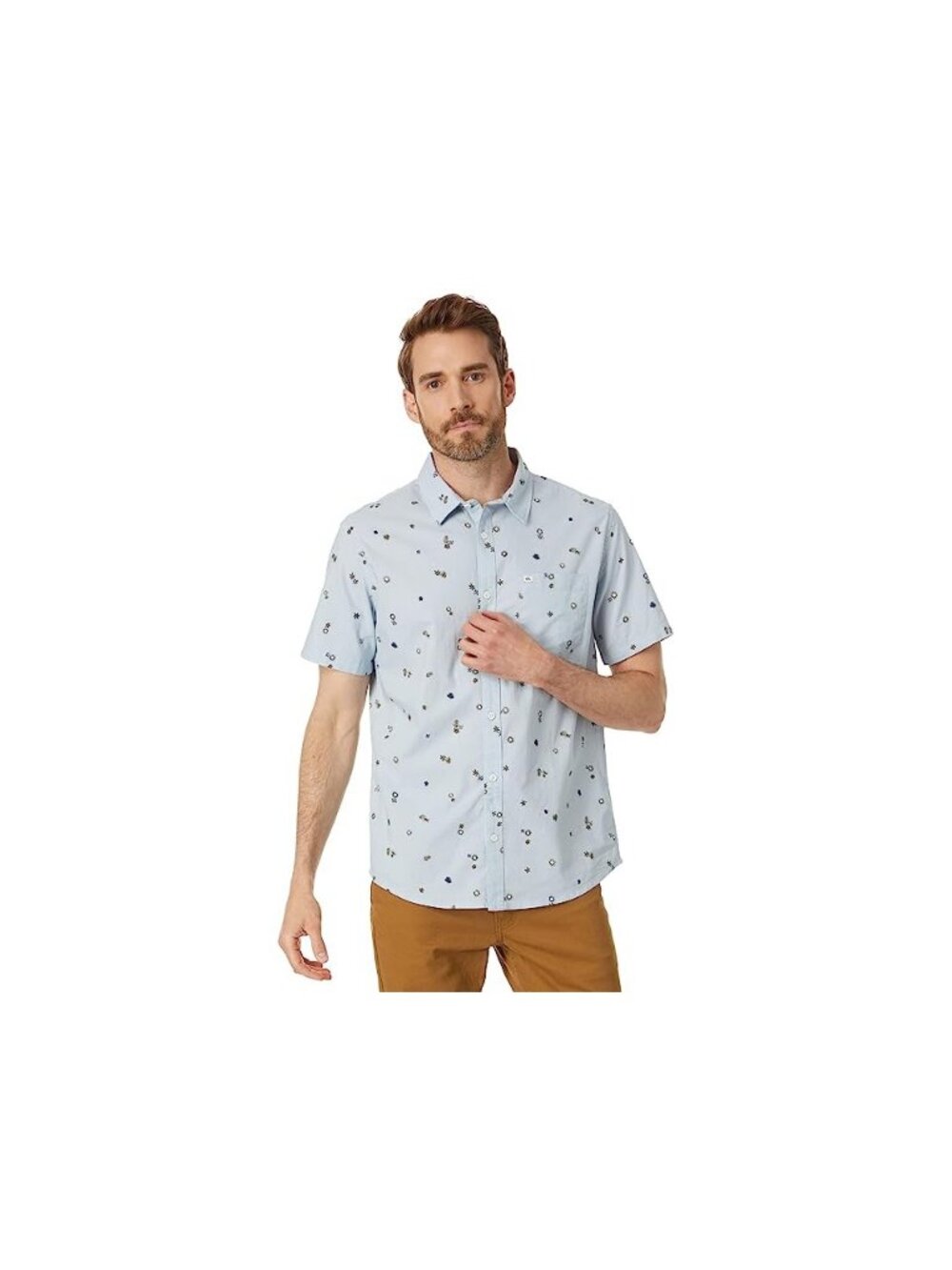 Quiksilver Peaceful Rave Short Sleeve (Celestial Blue) Mens L Short Sleeve NWT